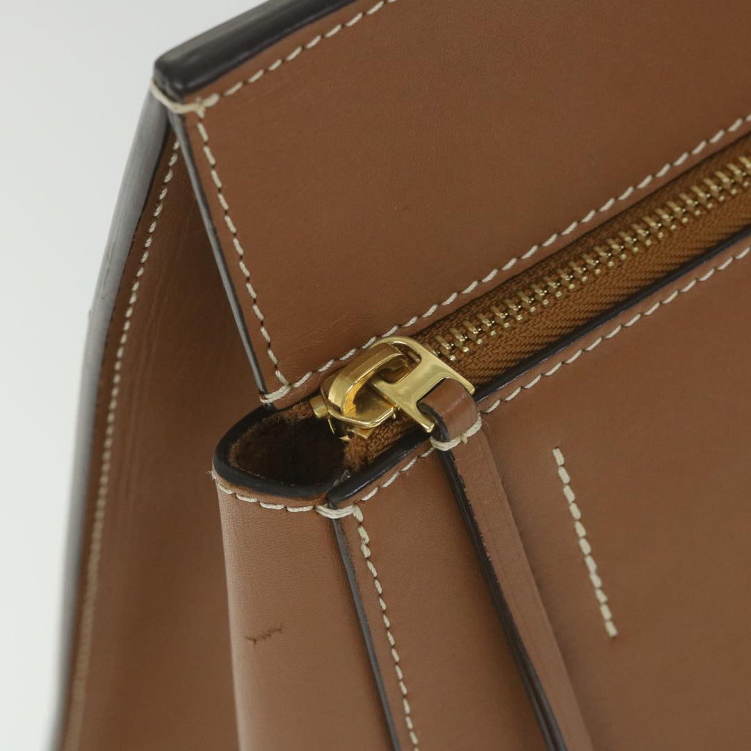 Celine Edge Hand Bag Leather Brown  10092