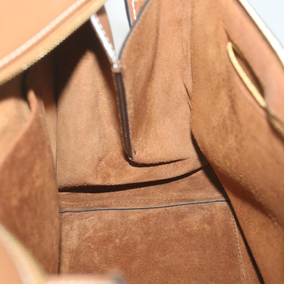 Celine Edge Hand Bag Leather Brown  10092