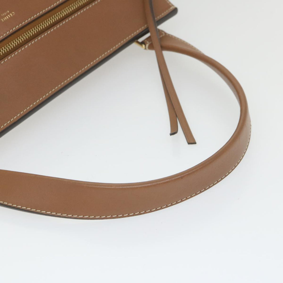 Celine Edge Hand Bag Leather Brown  10092