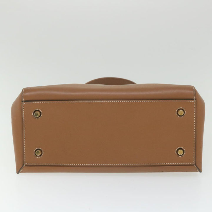 Celine Edge Hand Bag Leather Brown  10092