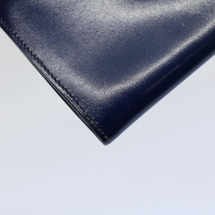Premium Handmade Hermes Clutch Bag Leather Blue Auth bs10101