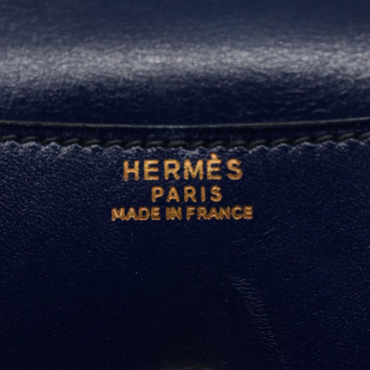 Premium Handmade Hermes Clutch Bag Leather Blue Auth bs10101