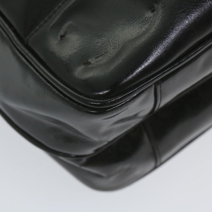 Chanel Chain Shoulder Bag Patent leather Black CC Auth bs10115
