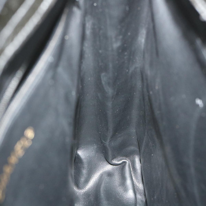 Top Quality Chanel Chain Shoulder Bag Patent leather Black CC Auth bs10115