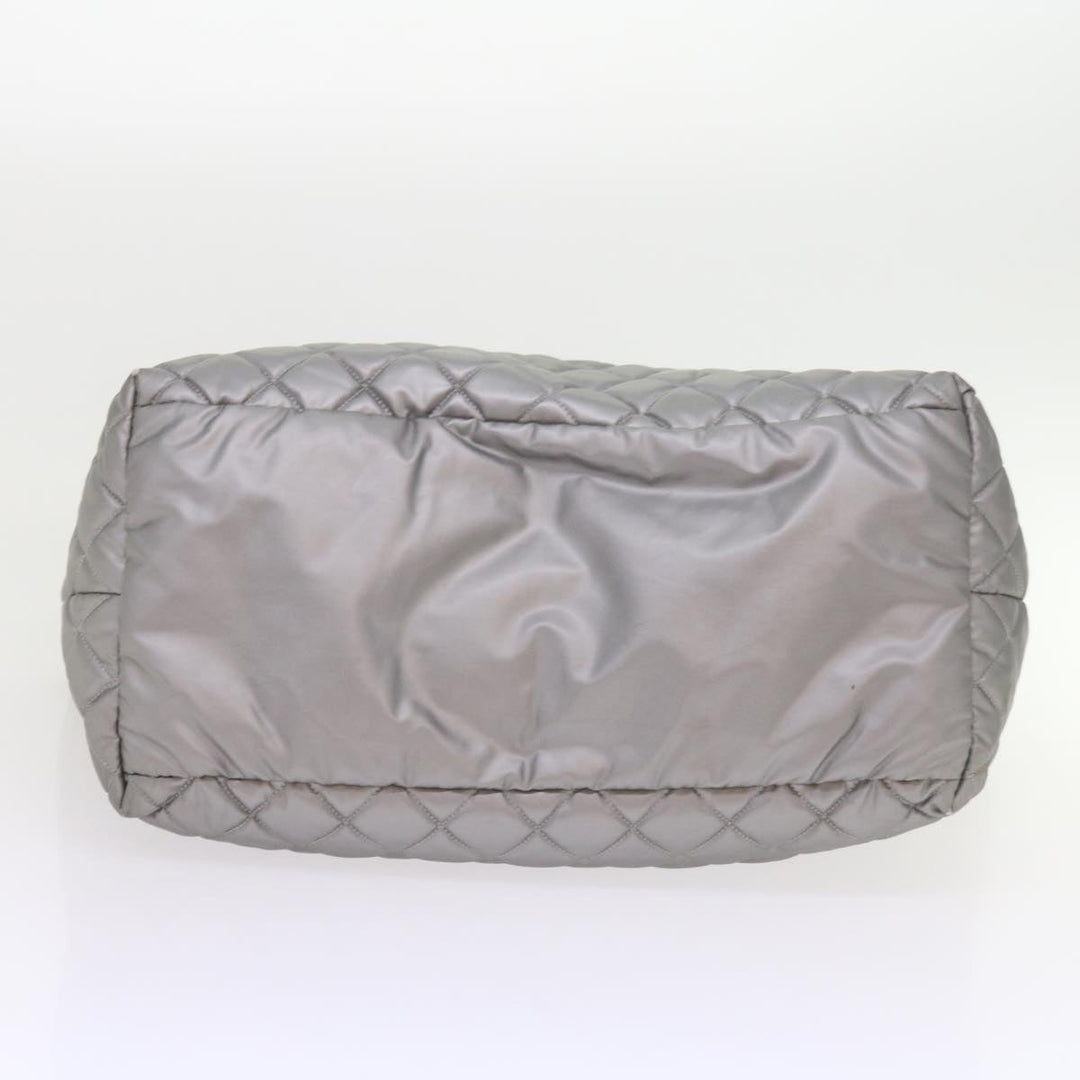 Chanel Cococoon Hand Bag Patent leather Silver CC Auth bs10169