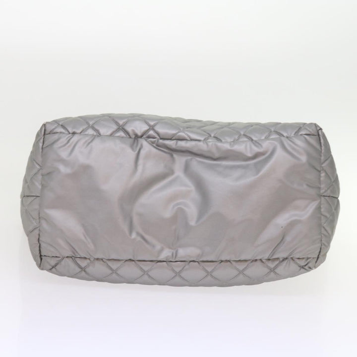 Chanel Cococoon Hand Bag Patent leather Silver CC Auth bs10169