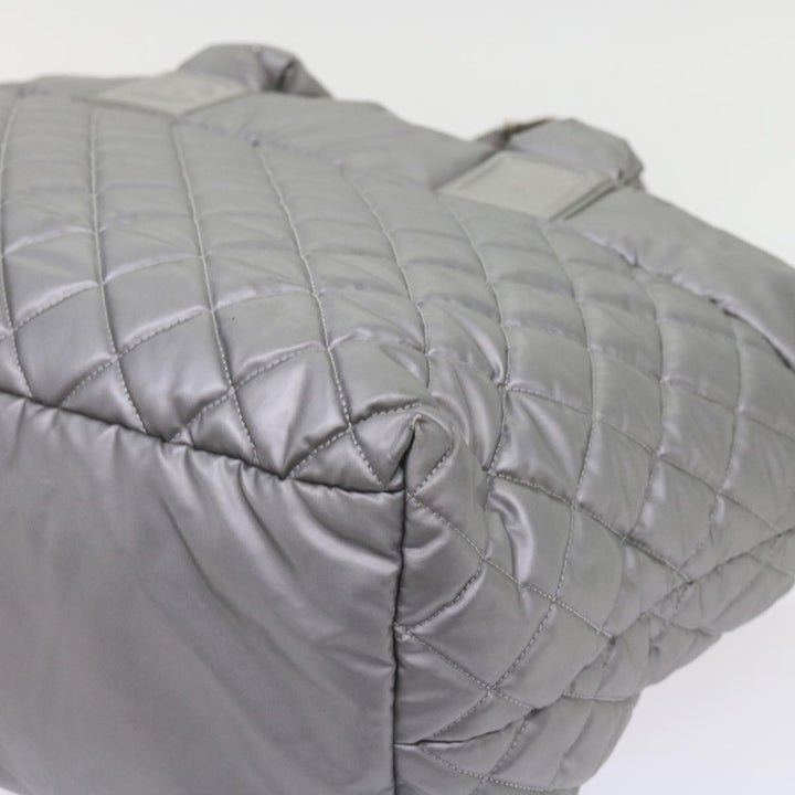 Chanel Cococoon Hand Bag Patent leather Silver CC Auth bs10169