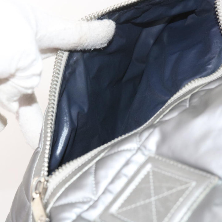 Chanel Cococoon Hand Bag Patent leather Silver CC Auth bs10169