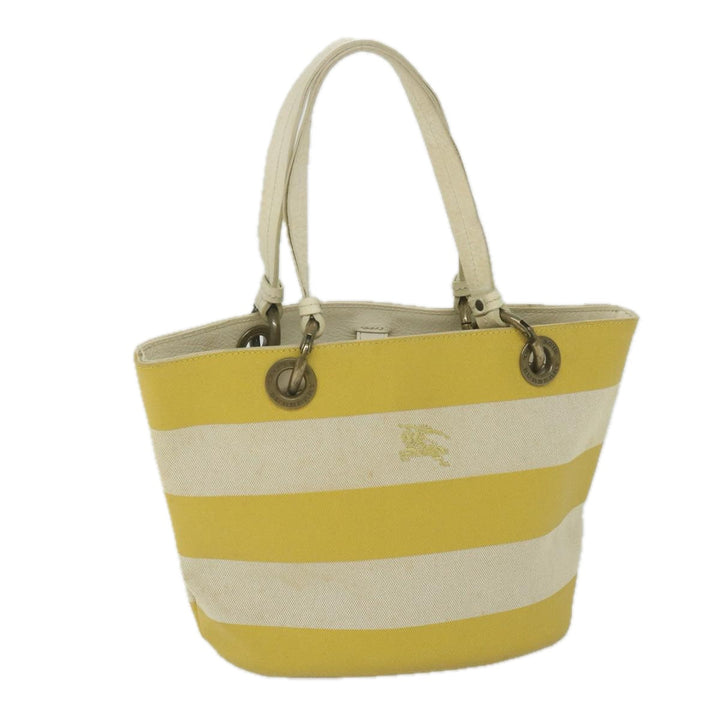 Burberry Blue Label Tote Bag Canvas Yellow Auth bs10173