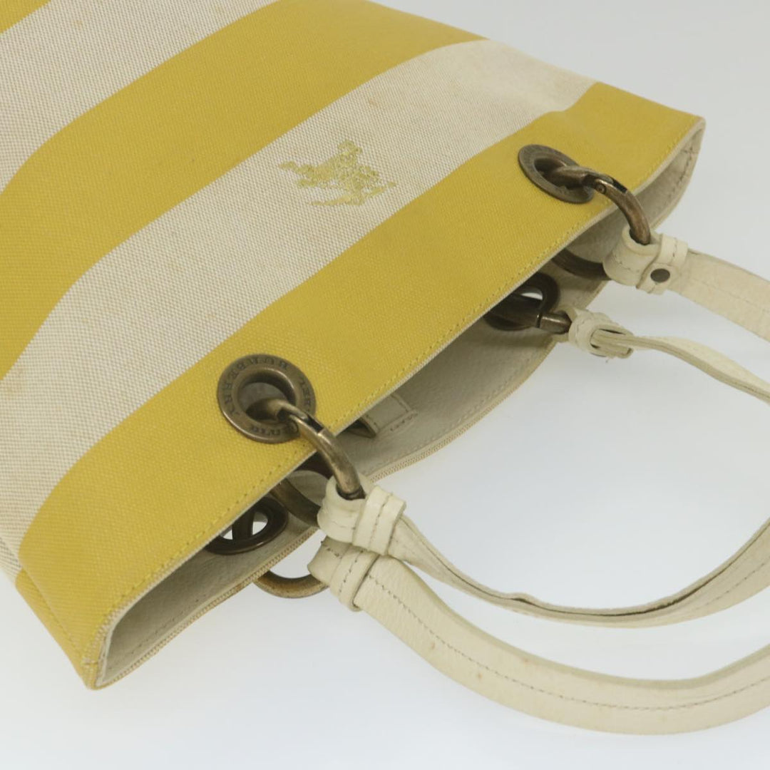 Burberry Blue Label Tote Bag Canvas Yellow Auth bs10173