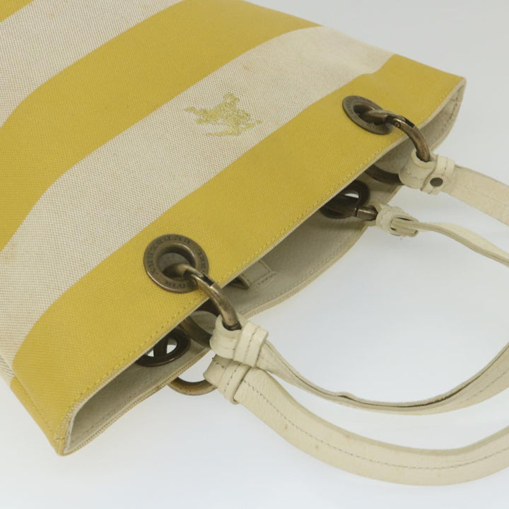 Burberry Blue Label Tote Bag Canvas Yellow Auth bs10173