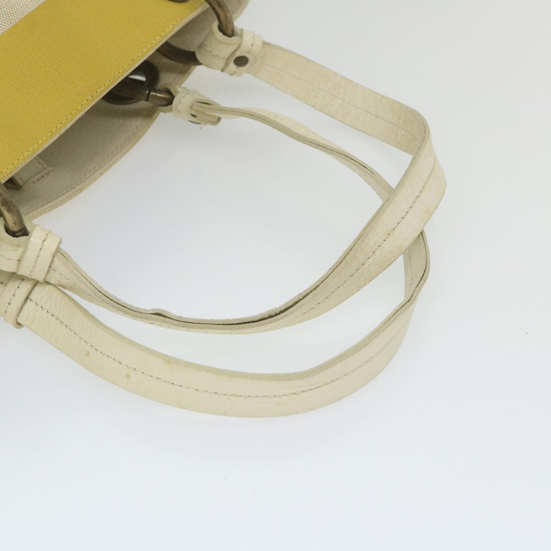 Burberry Blue Label Tote Bag Canvas Yellow Auth bs10173