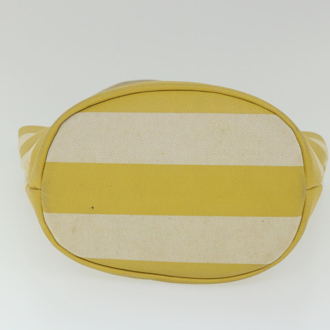 Burberry Blue Label Tote Bag Canvas Yellow Auth bs10173