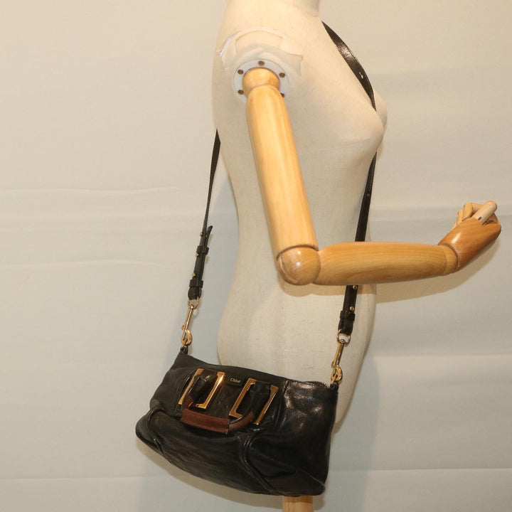 Chloe Etel Hand Bag Leather 2way Black 03-11-50 bs10193