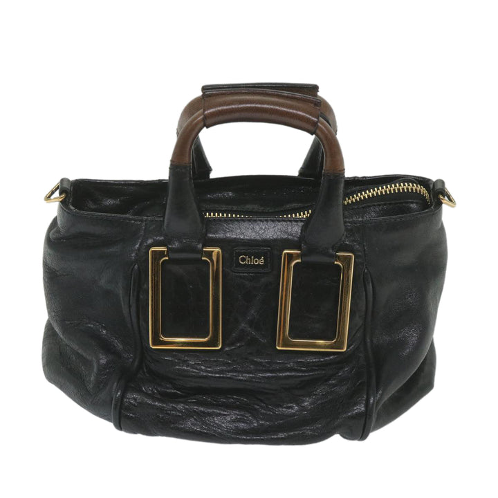 Chloe Etel Hand Bag Leather 2way Black 03-11-50 bs10193
