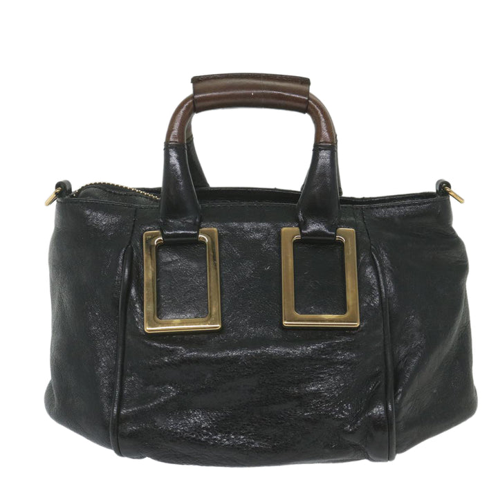 Chloe Etel Hand Bag Leather 2way Black 03-11-50 bs10193