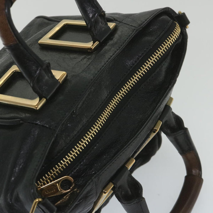 Chloe Etel Hand Bag Leather 2way Black 03-11-50 bs10193