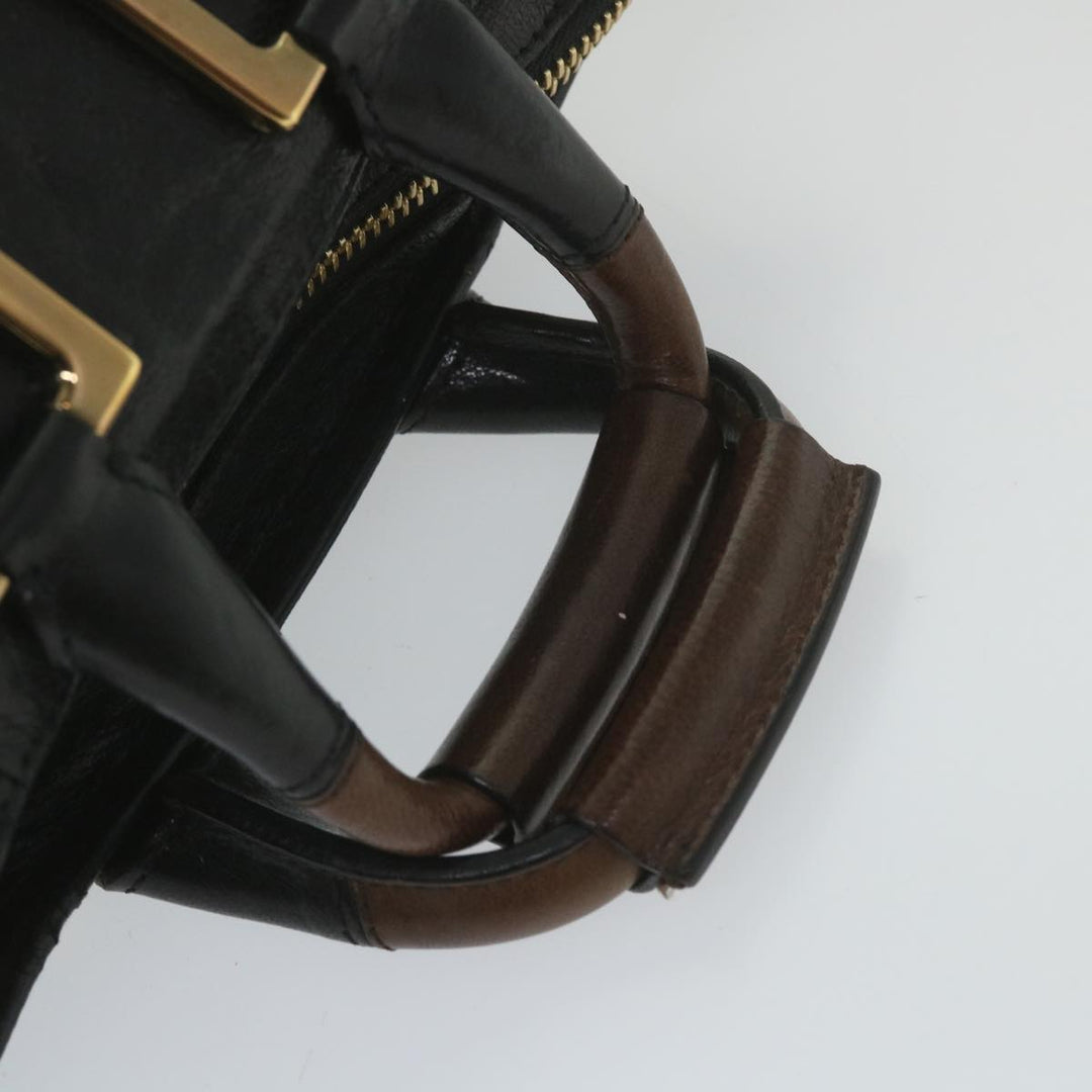 Chloe Etel Hand Bag Leather 2way Black 03-11-50 bs10193