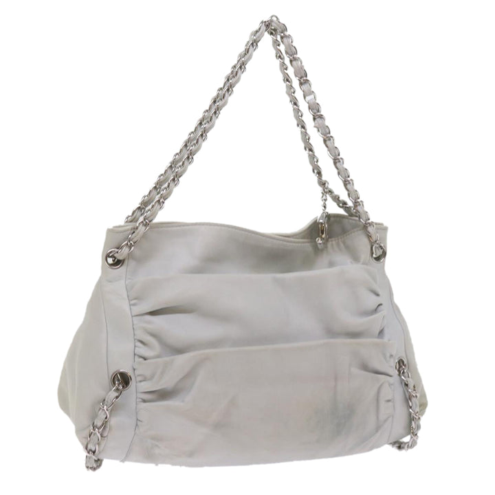 Top Quality Chanel Chain Shoulder Bag Leather White CC Auth bs10195