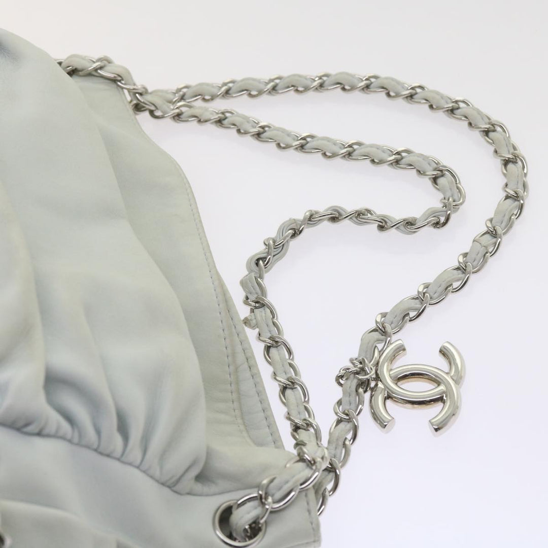 Top Quality Chanel Chain Shoulder Bag Leather White CC Auth bs10195