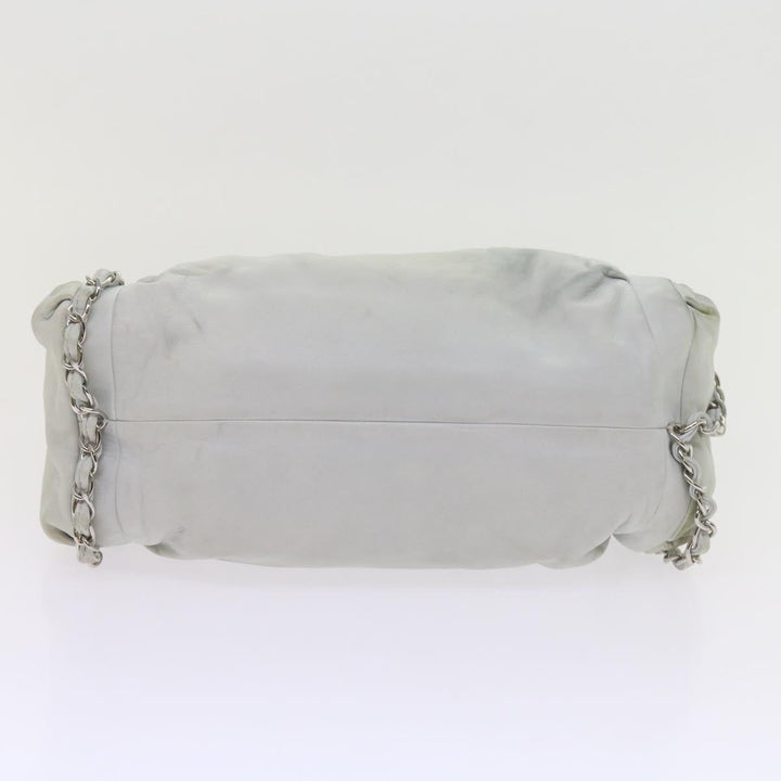 Top Quality Chanel Chain Shoulder Bag Leather White CC Auth bs10195