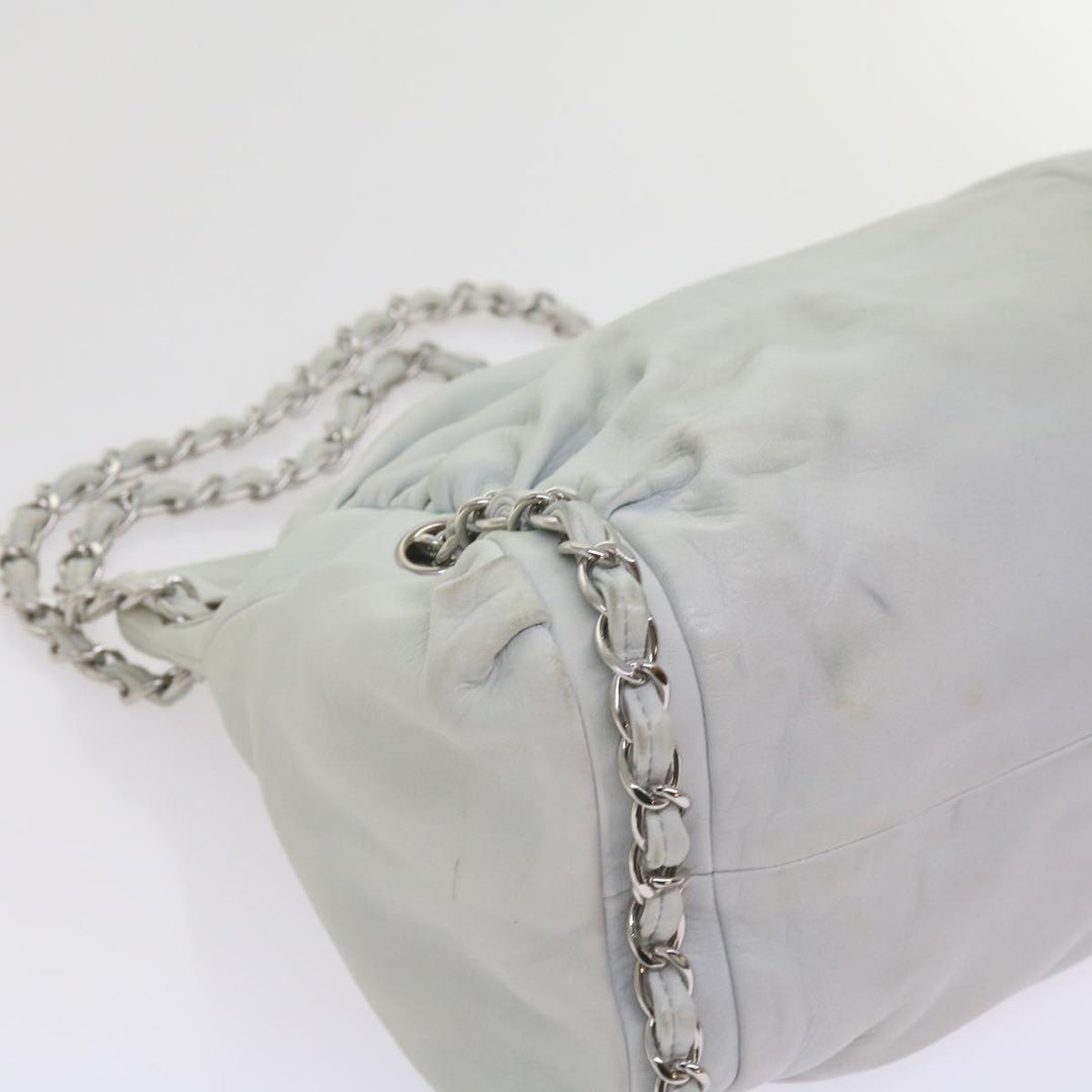 Top Quality Chanel Chain Shoulder Bag Leather White CC Auth bs10195