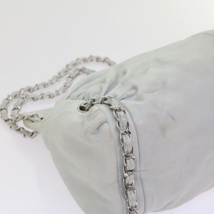 Top Quality Chanel Chain Shoulder Bag Leather White CC Auth bs10195