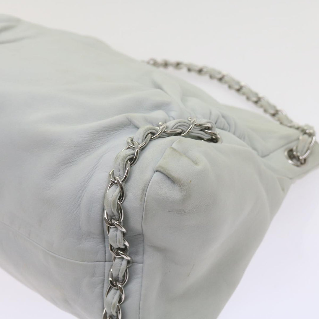 Top Quality Chanel Chain Shoulder Bag Leather White CC Auth bs10195