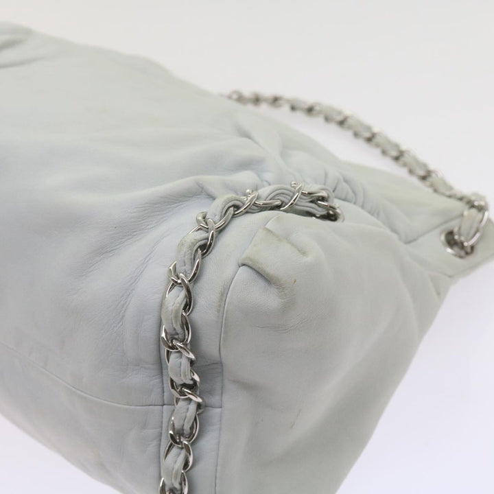 Top Quality Chanel Chain Shoulder Bag Leather White CC Auth bs10195