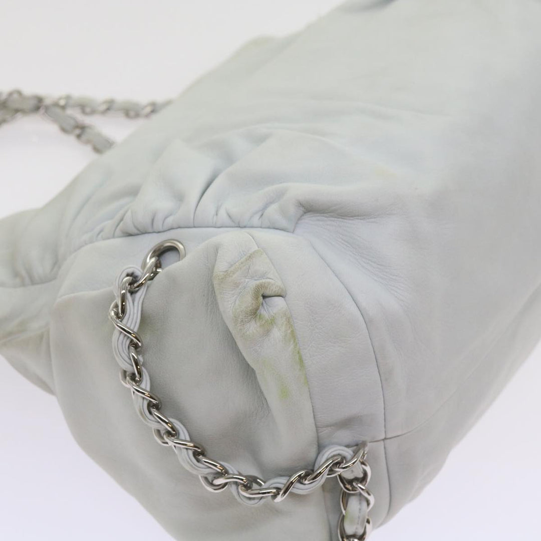 Top Quality Chanel Chain Shoulder Bag Leather White CC Auth bs10195