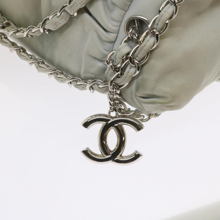 Top Quality Chanel Chain Shoulder Bag Leather White CC Auth bs10195