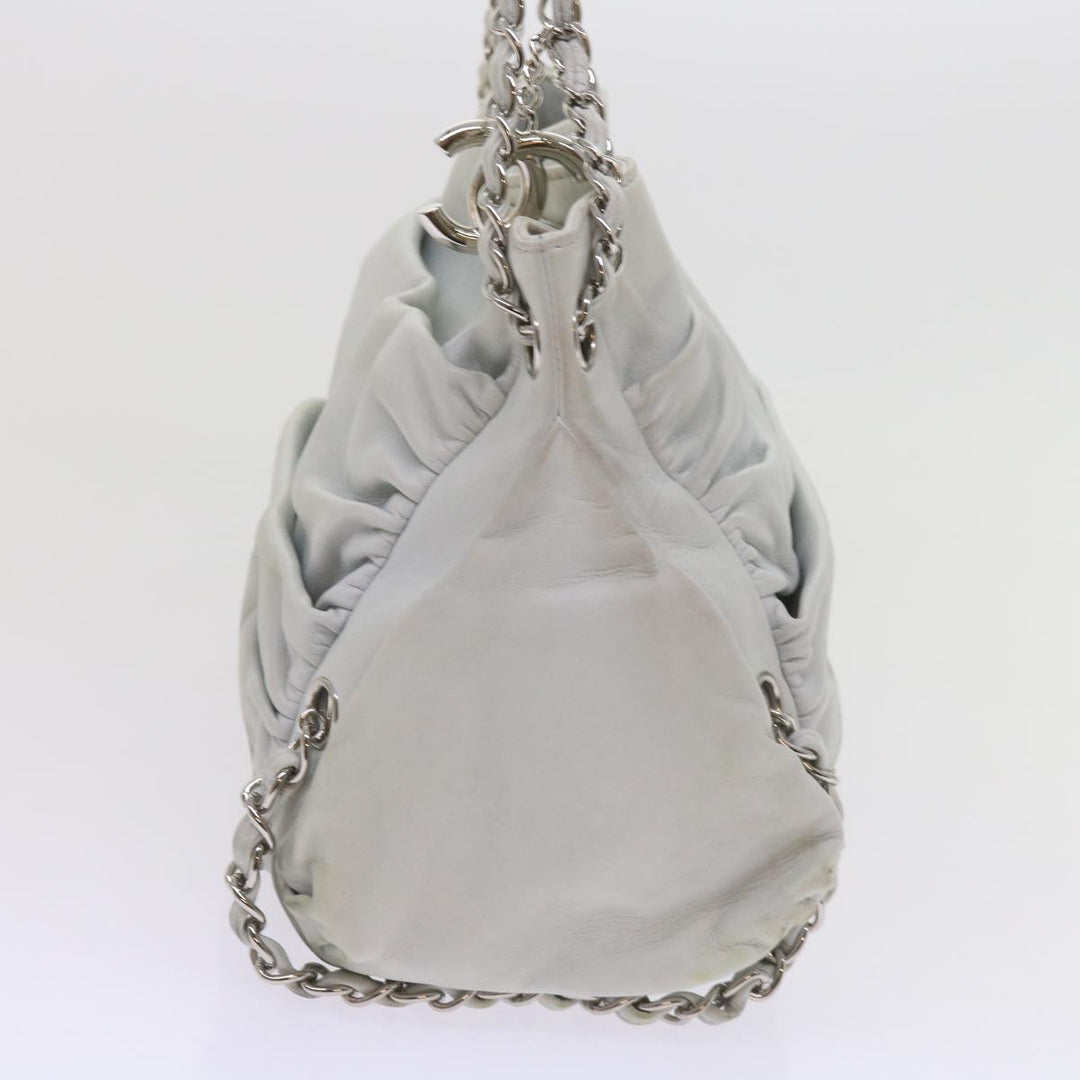 Top Quality Chanel Chain Shoulder Bag Leather White CC Auth bs10195