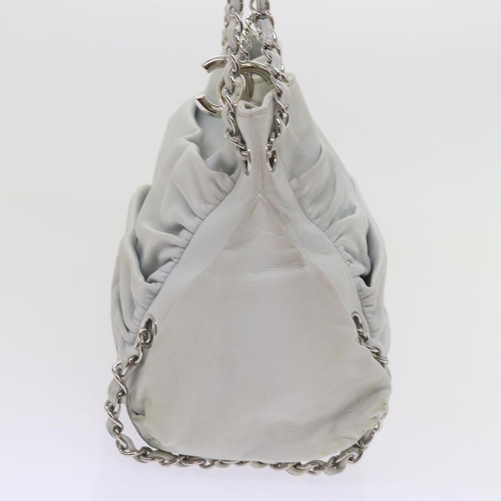 Top Quality Chanel Chain Shoulder Bag Leather White CC Auth bs10195
