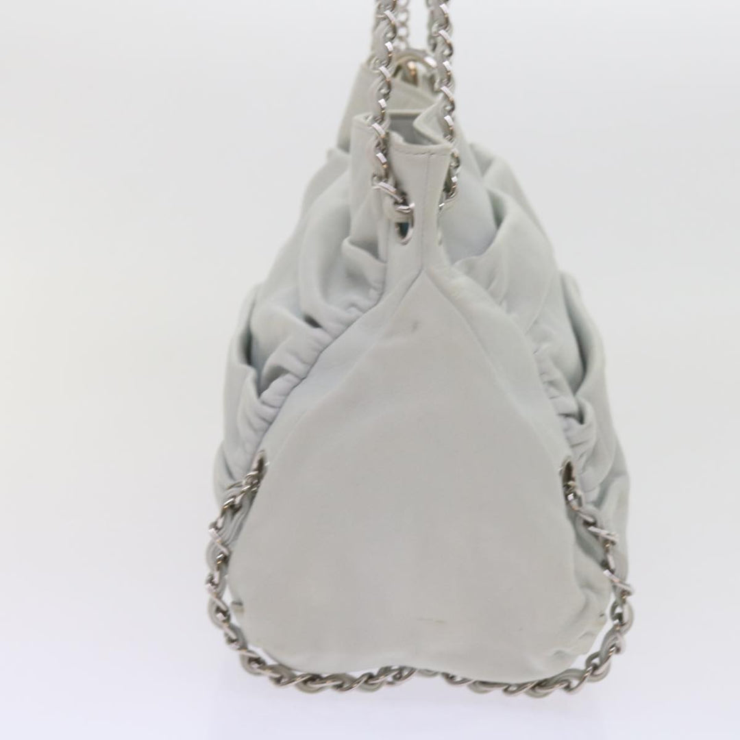 Top Quality Chanel Chain Shoulder Bag Leather White CC Auth bs10195