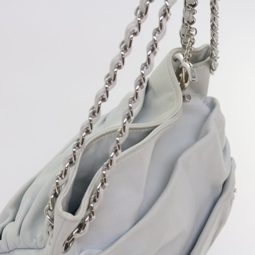 Top Quality Chanel Chain Shoulder Bag Leather White CC Auth bs10195