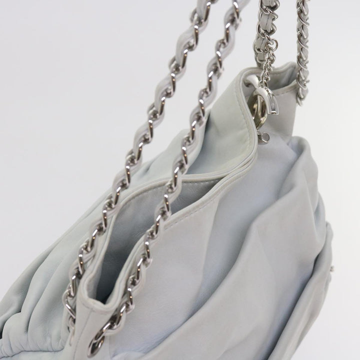 Top Quality Chanel Chain Shoulder Bag Leather White CC Auth bs10195
