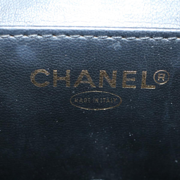 Chanel Vanity Cosmetic Pouch Patent leather Black CC Auth bs10201