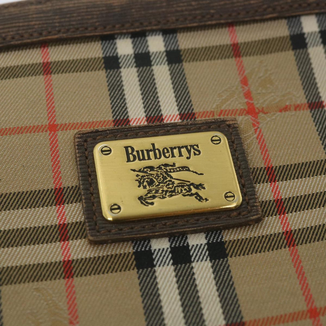 BURBERRYSs Nova Check Clutch Bag Nylon Canvas Beige Auth bs10231