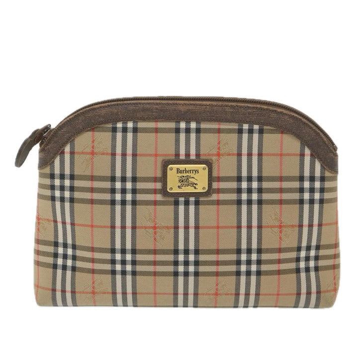 BURBERRYSs Nova Check Clutch Bag Nylon Canvas Beige Auth bs10231