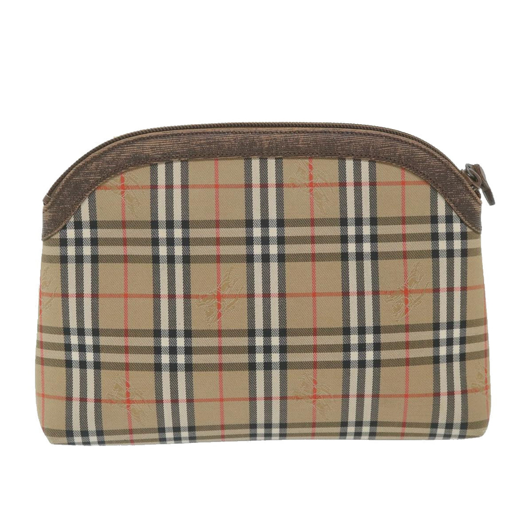 BURBERRYSs Nova Check Clutch Bag Nylon Canvas Beige Auth bs10231
