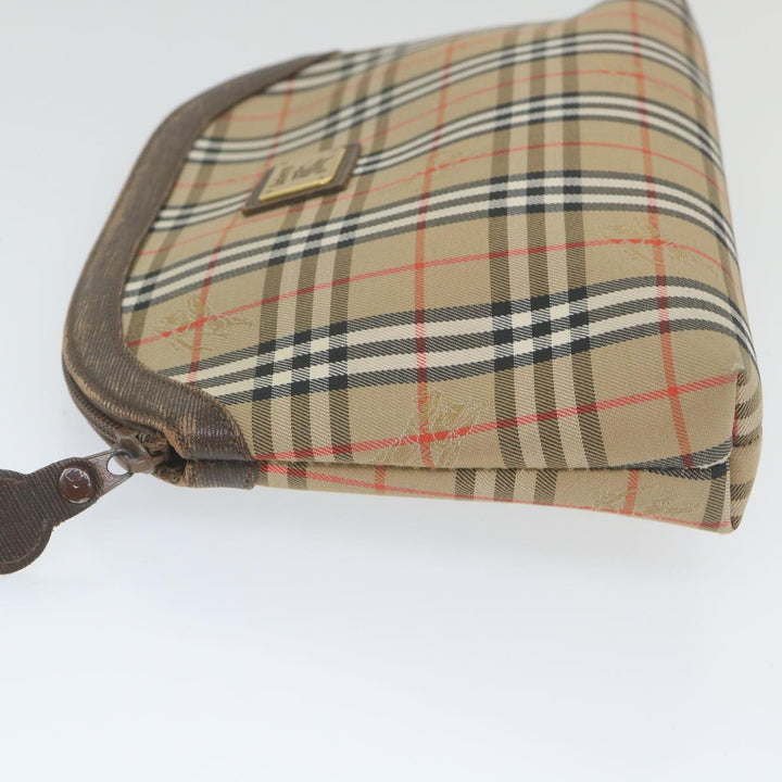 BURBERRYSs Nova Check Clutch Bag Nylon Canvas Beige Auth bs10231