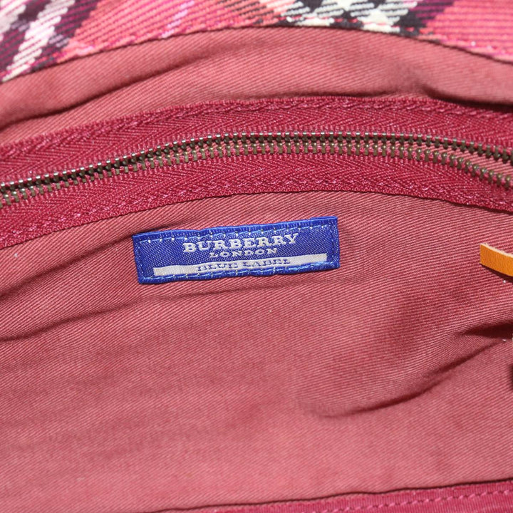 Burberry Blue Label Hand Bag Canvas Red Auth bs10308