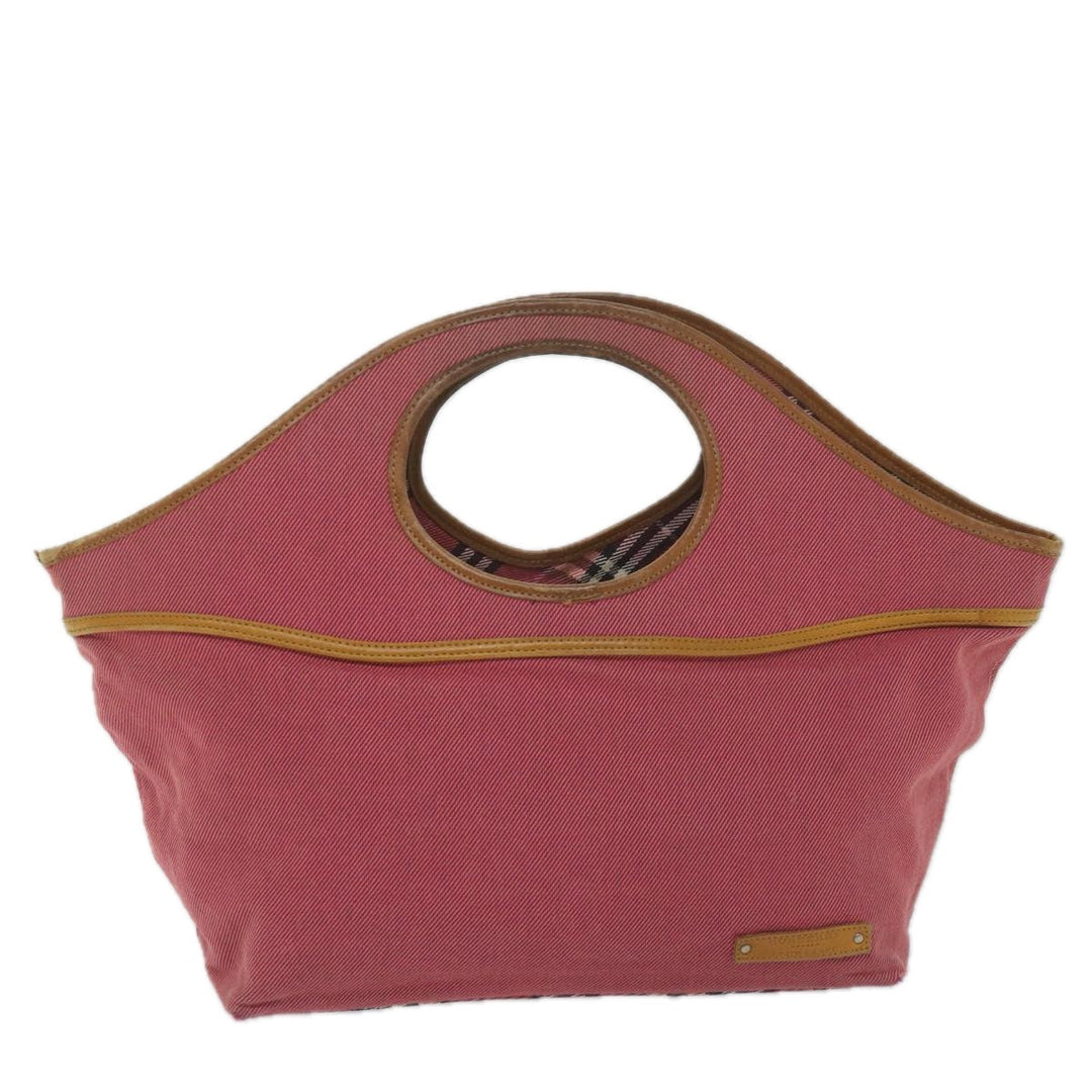 Burberry Blue Label Hand Bag Canvas Red Auth bs10308