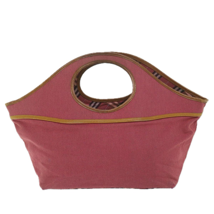 Burberry Blue Label Hand Bag Canvas Red Auth bs10308