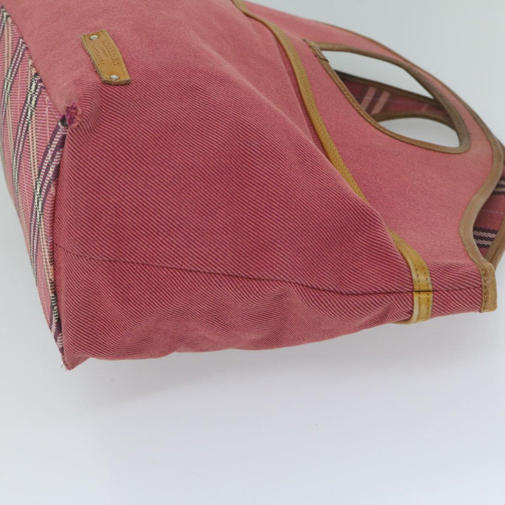Burberry Blue Label Hand Bag Canvas Red Auth bs10308