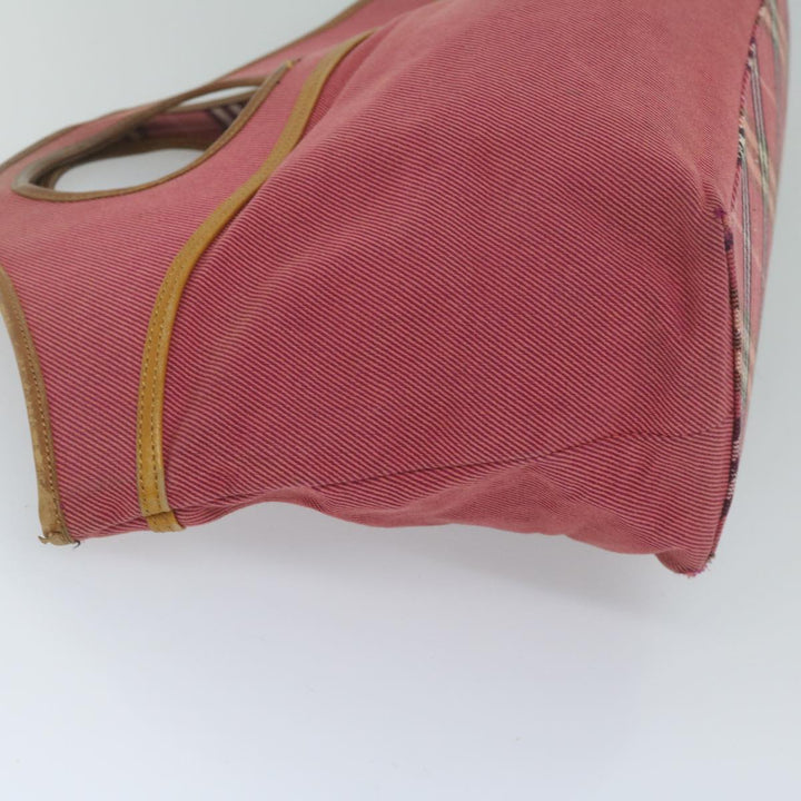 Burberry Blue Label Hand Bag Canvas Red Auth bs10308
