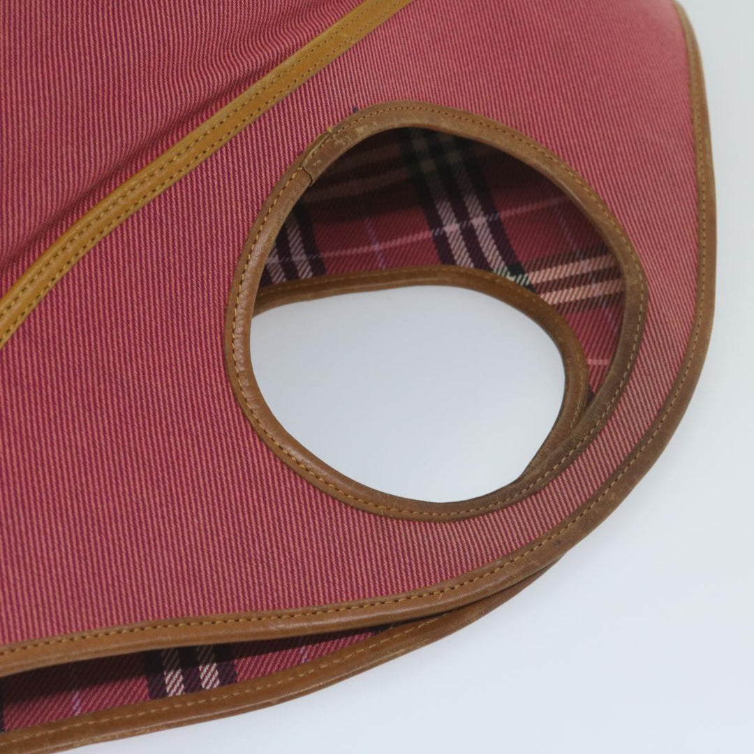 Burberry Blue Label Hand Bag Canvas Red Auth bs10308
