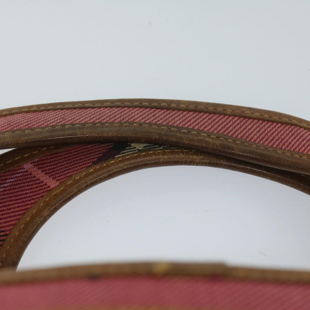 Burberry Blue Label Hand Bag Canvas Red Auth bs10308