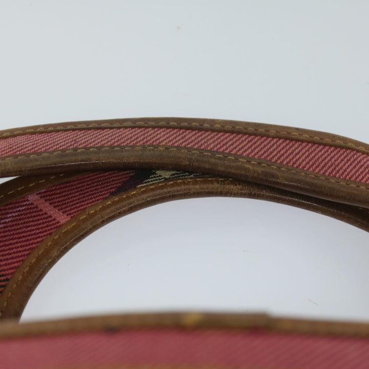 Burberry Blue Label Hand Bag Canvas Red Auth bs10308