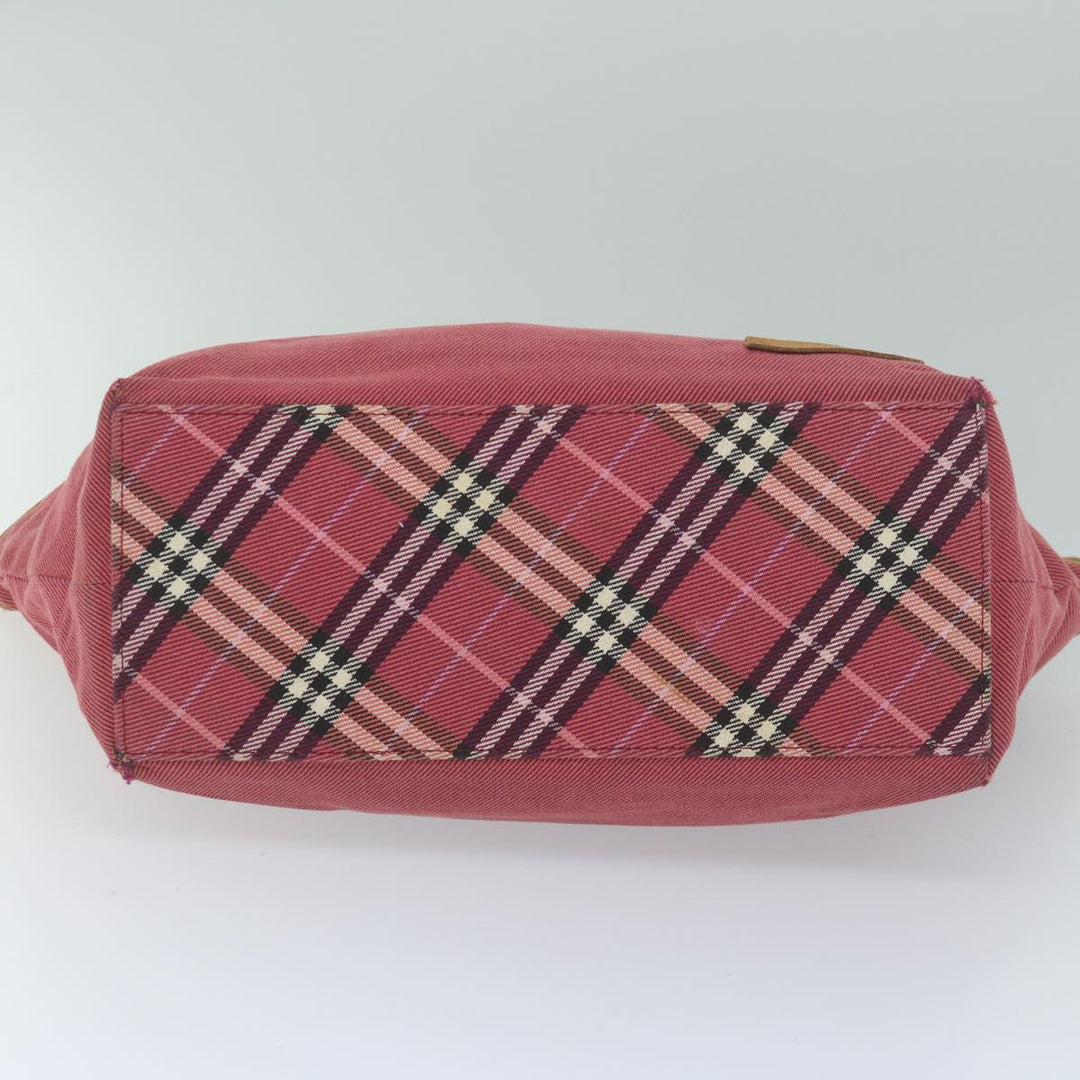 Burberry Blue Label Hand Bag Canvas Red Auth bs10308